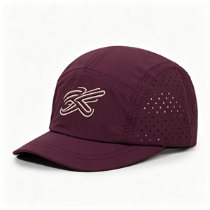 Five-Panel Nylon Camp Cap With 3D Embroidery Fashionable Hip Hop Style Winter Sports Camping Cycling Beach Scenes Custom Logo - Product Image 1