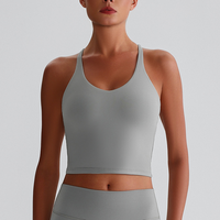 Soutien-gorge de sport sans couture à maintien élevé pour femmes, séchage rapide, respirant, grande taille, type débardeur, bretelles doubles couches