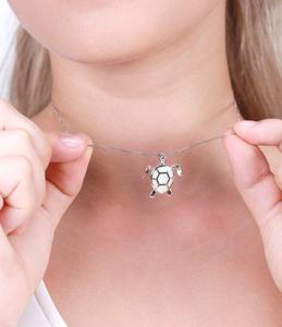 Liontin Perhiasan Minimalis Bentuk Penyu Biru Kalung Fashion Trendi 2023 untuk Wanita Batu <span class=keywords><strong>Opal</strong></span> - Product Image 2