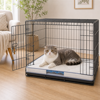 Rechteckige Silikon-Kühlmatte für Katzen mit Gestepptem Oberflächenbelag, Transparenter Seitenfenster und Rutschfester Basis für Innenkatzenkäfige