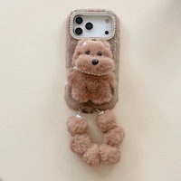 Coque de téléphone XP1148 pour iPhone 17 Pro Max, avec collier de perles mignon et ours en peluche, modèle 16 Pro pour femme, nouvelle coque de protection anti-chute pour iPhone 17