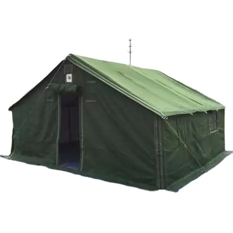 Оптовая продажа стальной каркас открытый зимний зеленый холст палатка для кемпинга