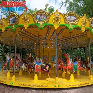 Taman Hiburan carousel mewah naik harga merry go round carousel kuda mekanik naik