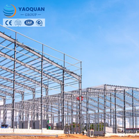 Bâtiment en structure métallique préfabriquée Q355B à grande portée, hauteur de pignon personnalisée, ossature métallique