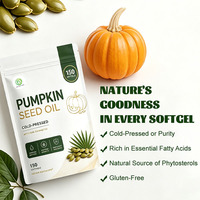 Gélules d'huile de graines de citrouille OEM ODM sous marque privée 3 000 mg, Gélules de palmier nain 150 gélules pressées à froid GMP HACCP FSSC 22000 ISO 22000