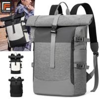 Sac à dos Roll Top Techwear personnalisé avec logo, extensible, étanche, pour ordinateur portable 15,6 pouces, idéal pour les trajets urbains, vente en gros OEM