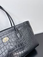 Sac fourre-tout en cuir pleine fleur véritable à motif crocodile, sac à bandoulière, sac à main, sac hobo pour femme avec bouton magnétique, idéal pour les affaires et les trajets quotidiens, collection Printemps 2026
