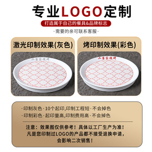 Assiettes rondes peu profondes en mélamine avec motif rouge, durables pour les tables de restaurant d'hôtel - Product Image 4