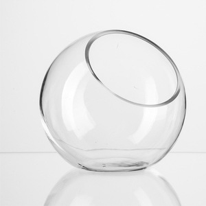<span class=keywords><strong>Vaso</strong></span> di vetro sferico trasparente moderno <span class=keywords><strong>con</strong></span> bocca inclinata creativa copertura di fiori eterna contenitore succulento idroponico impianto - Product Image 6