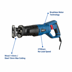 HERZO Industrielle Elektrische Säbelsäge mit Bürstenlosem Motor 750W Holz- & Stahlschneideklingen DIY-Qualität HRS70V - Product Image 2