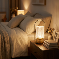 Lampe de bureau moderne en fer avec commande tactile USB rechargeable 5V, lumière LED alimentée par batterie, intensité réglable, pour salon, lampe de nuit