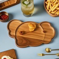 Plateau éléphant en bois moderne, classique, durable et écologique, grand format, motif personnalisé créatif, pour service, camping et fruits secs