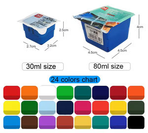 Bview Art 24 Couleurs 30ml Unique <span class=keywords><strong>Jelly</strong></span> Cup <span class=keywords><strong>Gouache</strong></span> Paint Set pour <span class=keywords><strong>Gouache</strong></span> Opaque Aquarelle Peinture - Product Image 5