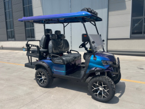 Nouvelle voiturette de <span class=keywords><strong>golf</strong></span> électrique tout-terrain quatre places à dégradé bleu, bande lumineuse circulaire, tous les accessoires sont personnalisables - Product Image 3