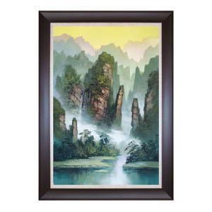 Pintura de Arenisca Hecha a Mano con <span class=keywords><strong>Paisaje</strong></span> de Zhangjiajie, Arte de Pared de Montañas para Decoración del Hogar y Adorno, Obra de Arte Grande para Regalo - Product Image 1