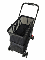 Poussette 4 roues en aluminium durable et réglable, multifonctionnelle, double grande capacité, pliage rapide, étanche
