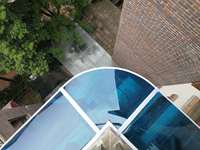Auvent d'angle pour porte d'entrée de terrasse sur le toit, nouveau style