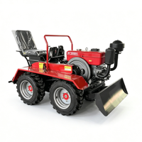 Mini Tractor Agrícola Multifuncional y Duradero, Tractor Compacto de 4 Ruedas con Múltiples Accesorios de Trabajo Disponibles