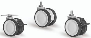 신상품 회전 플레이트 M10 M12 11mm 그립 스템 의료 기기 3 인치 의료용 트윈 휠 캐스터 75mm 킥 패드 브레이크 포함 - Product Image 4