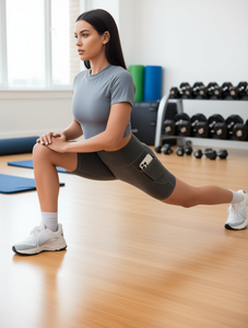 Shorts-jupes athlétiques taille haute sans coutures avec poches latérales pour la gym, les entraînements et les activités sportives Tailles S M L XL - Product Image 2