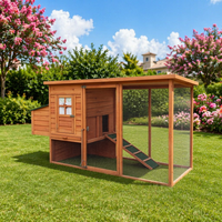 Poulailler en bois d'extérieur, design moderne, avec enclos extensible, nichoir, léger et pliable, pour 4 à 6 poulets, toutes saisons