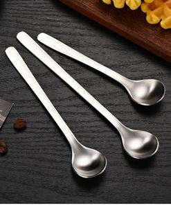 Elegant 304 Stainless Steel Coffee <b>Spoon</b> Matte Honey Stirrer Dessert Tea Soup <b>Spoon</b> Set - Product Image 2