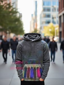 Felpa con Cappuccio da Uomo Simple Pocket 2, Tinta Unita, Casual, Senza Filtro - Product Image 2