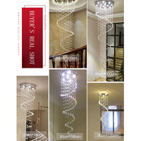Lustre en chrystal d'escalier en colimaçon de villa suspendue de luxe moderne