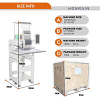 Honrain Mini Multi Aiguilles Automatique Informatisé pour Chapeau Cap Tshirt Broderie Machine