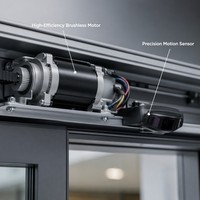 Porte coulissante en verre double vitrage, intelligente, électrique, automatique, étanche, insonorisée, grande taille, pour terrasse extérieure