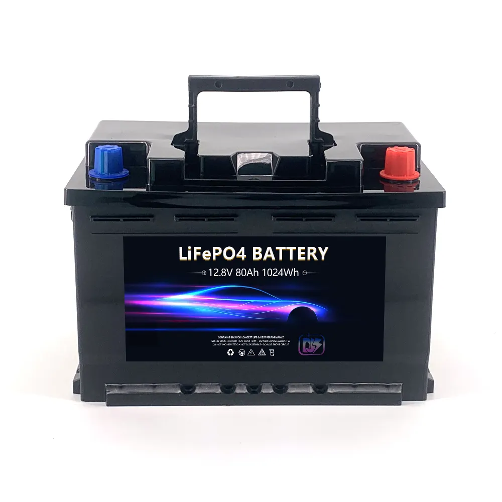 Batería de arranque automático de 12v, 80Ah, 900CCA, litio, hierro, fosfato, LiFePO4, para coche y barco