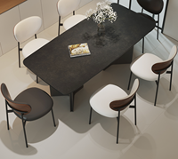 Ensemble de meubles de salle à manger en marbre pour maison moderne table à manger extensible de haute qualité pour 6-8 personnes modèle 3D