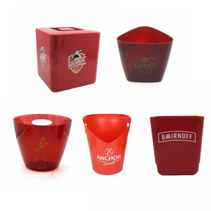 New Design Beer Bucket Supply Logo Printing Beer Storage Bucket Plastic Champagne Beer Ice Bucket