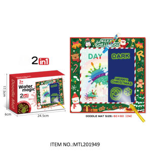 هدية عيد الميلاد لعيد الميلاد <span class=keywords><strong>2</strong></span> في 1 توهج سحري في الظلام سجادة رسم للأطفال 60*60 لعبة حصيرة خربش الماء للأطفال - Product Image 1