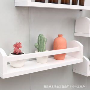 White Wall Mounted <b>Shelf</b> Rectangle Storage <b>Rack</b> For Books Toys Kitchenware Living Room Decorative Display - Product Image 2