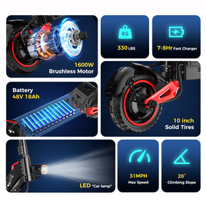 Xe Scooter điện FREEBOY US EU 1600w tốc độ cao, gấp gọn, nhập khẩu, dành cho người lớn, mạnh mẽ, 48v 18ah, đi được địa hình gồ ghề, từ Trung Quốc - Product Image 5