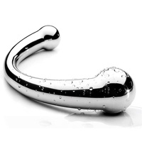 Dildo de massage du point G, baguette de stimulation, plug fétichiste, jouet sexuel en métal massif incurvé à double extrémité pour couple