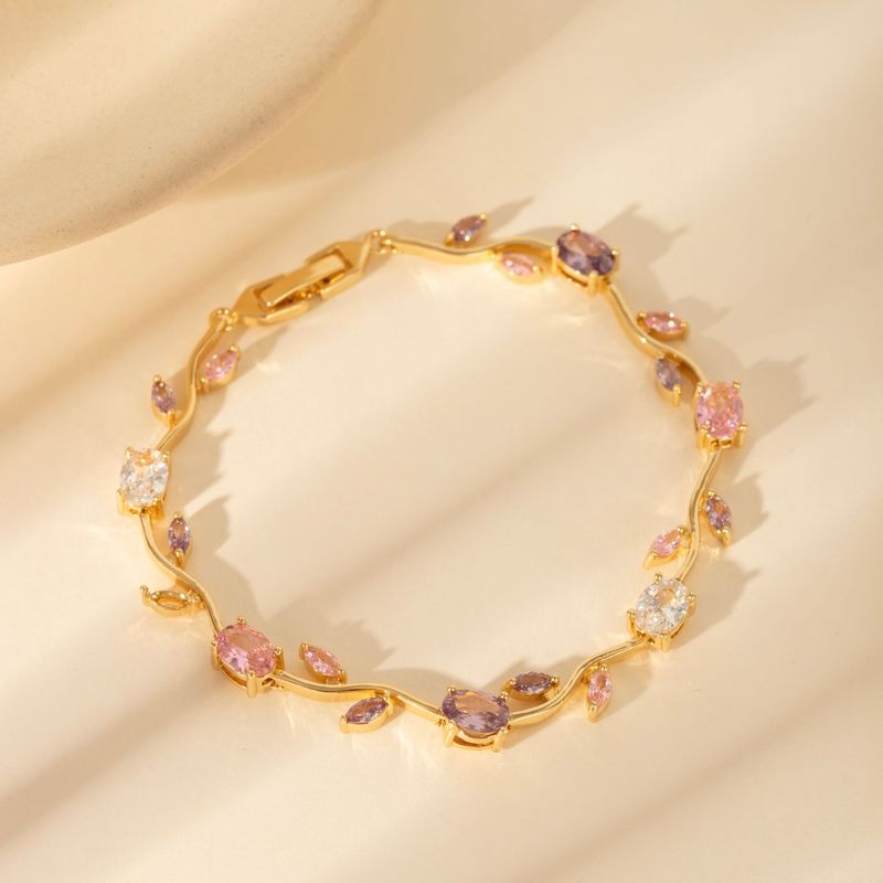 Elegant Zircon Flower Bracelet High End