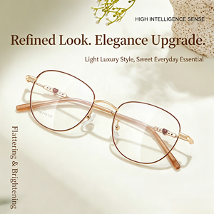 6438 Montures de lunettes optiques vintage mates en alliage métallique, style rétro, pour unisexe, jeunes filles, effet visage <span class=keywords><strong>nu</strong></span> - Product Image 2