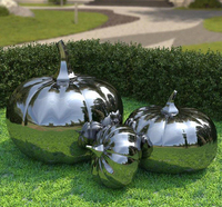 Décoration extérieure, grande sculpture de légumes, sculpture de citrouille en acier inoxydable