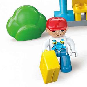 2025 बच्चों का नया शैक्षिक शहर रेलवे स्टेशन बड़े-टुकड़े ब्लॉक खिलौना डिय असेंबली 39 पीसी ट्रेन बड़े टुकड़े भवन ब्लॉक खिलौना - Product Image 4