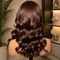 Perruques frontales en dentelle HD 13x4 13x6, ondulées, brun chocolat, 100% cheveux humains bruts, ligne de cheveux naturelle, cuticules alignées, sans colle