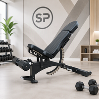 Banc d'entraînement pliable SP de qualité commerciale, robuste, réglable en 3 sections, inclinable et déclinable, pour usage en salle de sport