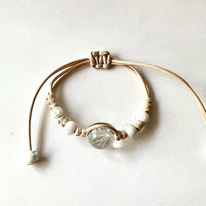 Bracelet en verre style bohème <span class=keywords><strong>chic</strong></span> pour enfants, bracelet réglable en forme de pissenlit pour enfants - Product Image 4
