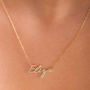 Dropshipping Collier pendentif personnalisé en argent sterling S925 plaqué or 18 ct pour cadeau de la Saint-Valentin - Product Image 3