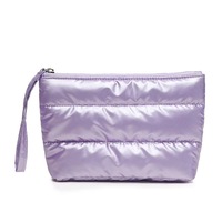 Sac de toilette de voyage matelassé personnalisé WAALUU, sac cosmétique en nylon matelassé, pochette cosmétique rembourrée en tissu, sac de toilette de voyage