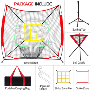 Filet d'entraînement de baseball portable sans nœuds 7' x 7' personnalisé avec grande ouverture - Product Image 4
