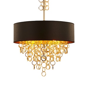 American Style Chandeliers Fabric <b>Shade</b> Retro Pendant <b>Lighting</b> for Home Living Room - Product Image 6