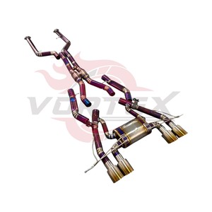 Échappement arrière Vortex Titanium Valvetronic compatible avec G80 M3 G82 M4 S58 Performance Racing, silencieux chauffé avec embouts violets. - Product Image 4