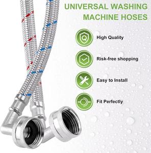 Tuyau de raccordement tressé en acier inoxydable 304 de 1,2 m pour machine à laver, eau chaude et froide, en promotion - Product Image 5